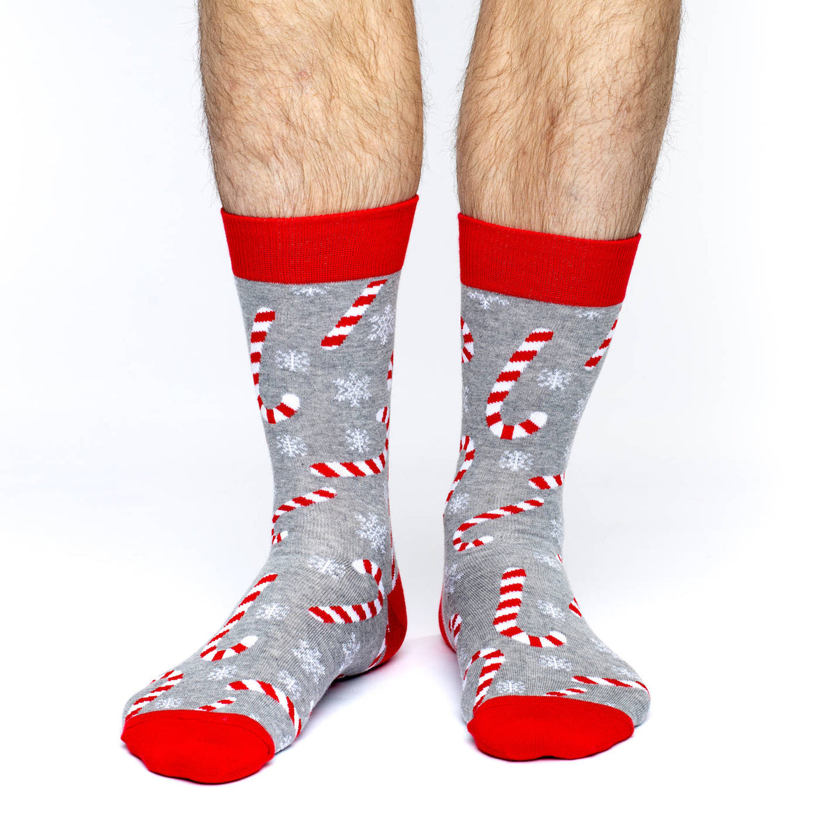 Good Luck Sock | Men's Crew | Candy Cane Christmas