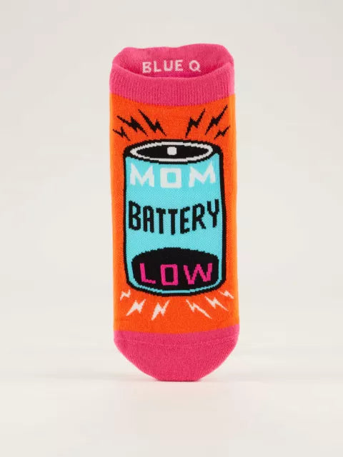 Blue Q | Sneaker Socks | Mom Battery Low