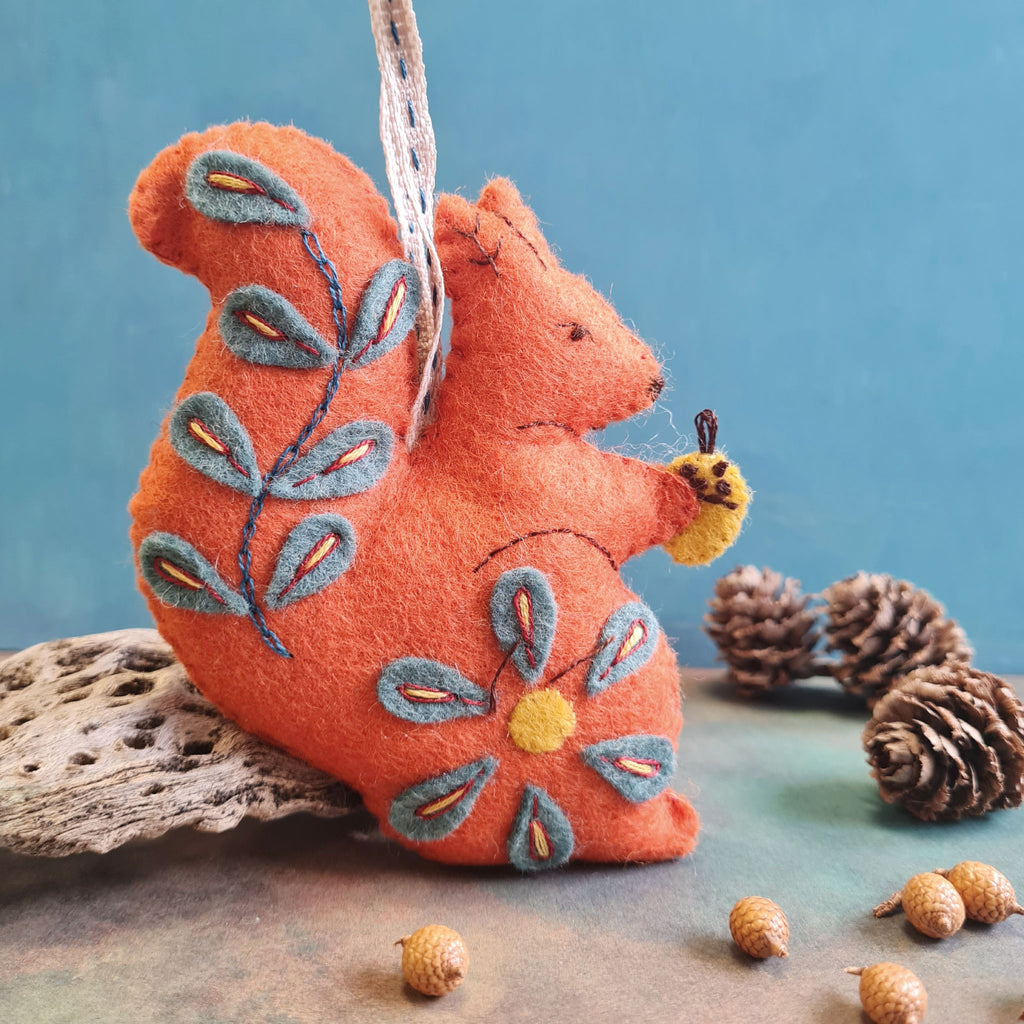 Corinne Lapierre Wool Felt Kit | Folk Embroidered Squirrel