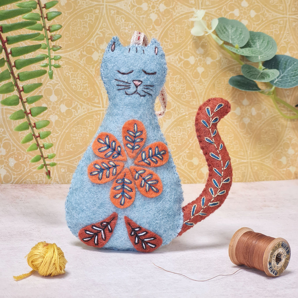 Corinne Lapierre Wool Felt Kit | Folk Embroidered Cat