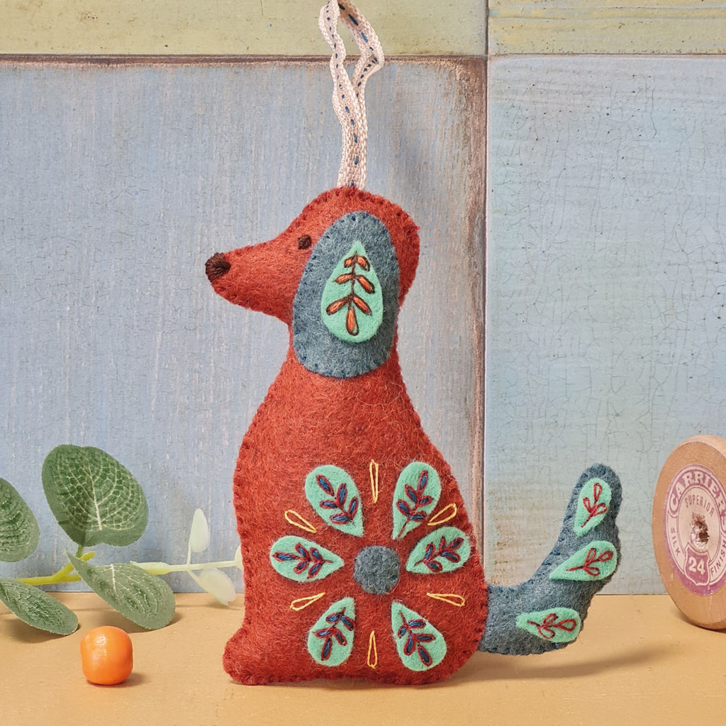 Corinne Lapierre Wool Felt Kit | Folk Embroidered Dog