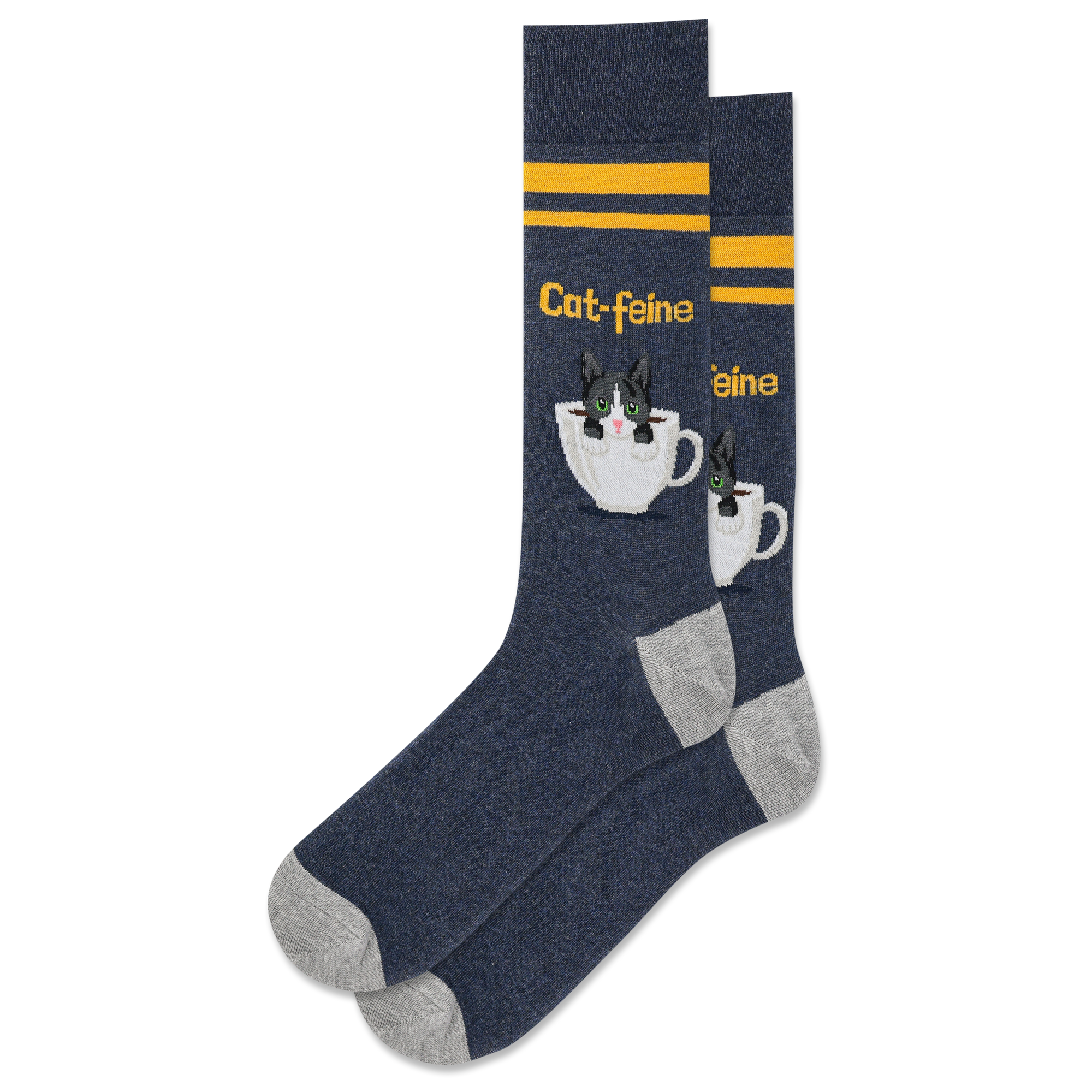 HotSox Men's | Cat-Feine Crew Socks