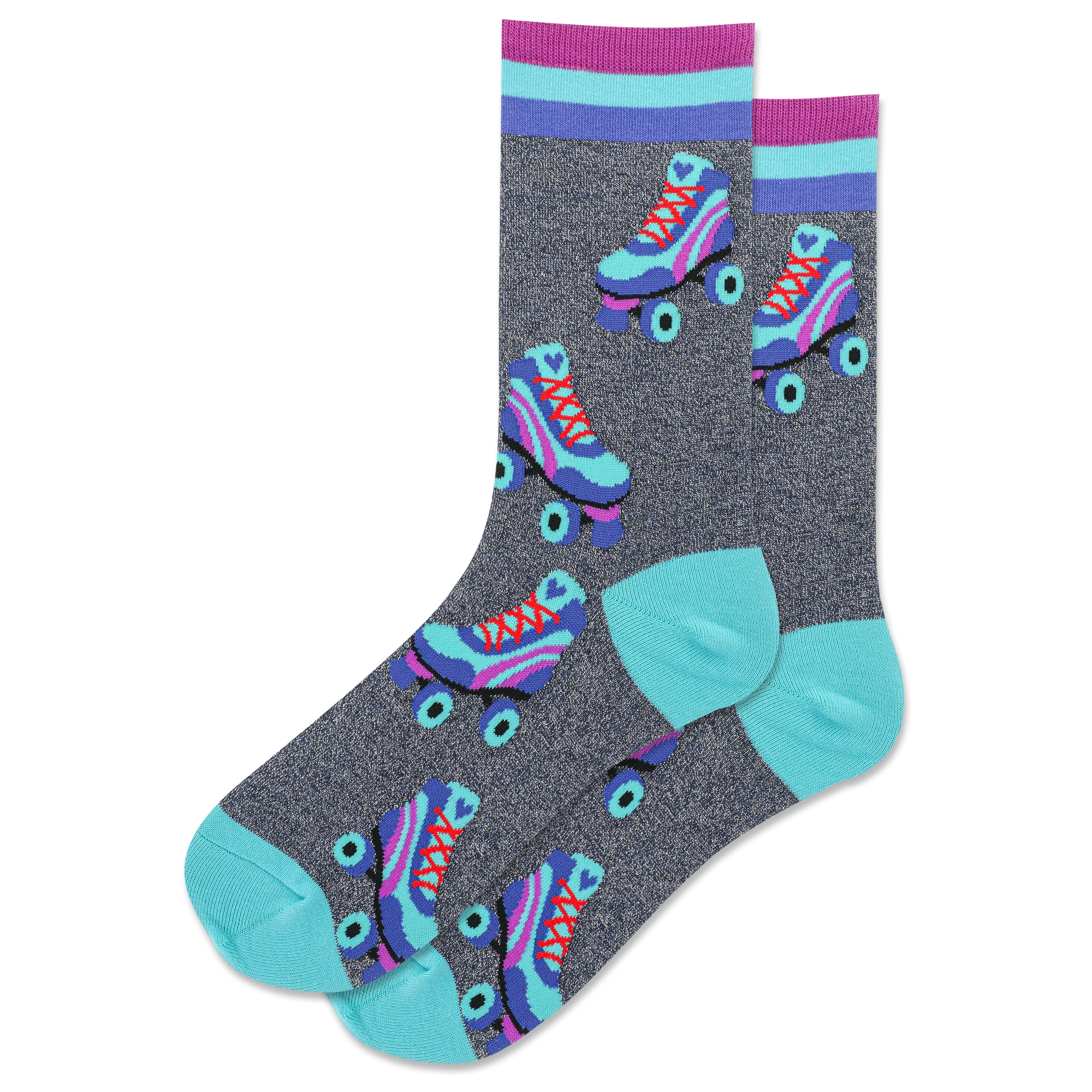 HotSox Women's | Roller Skate Glitter Crew Socks