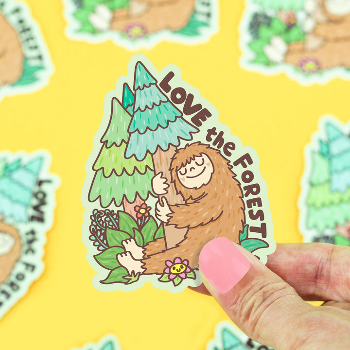 Bigfoot Loves the Forest Vinyl Sticker