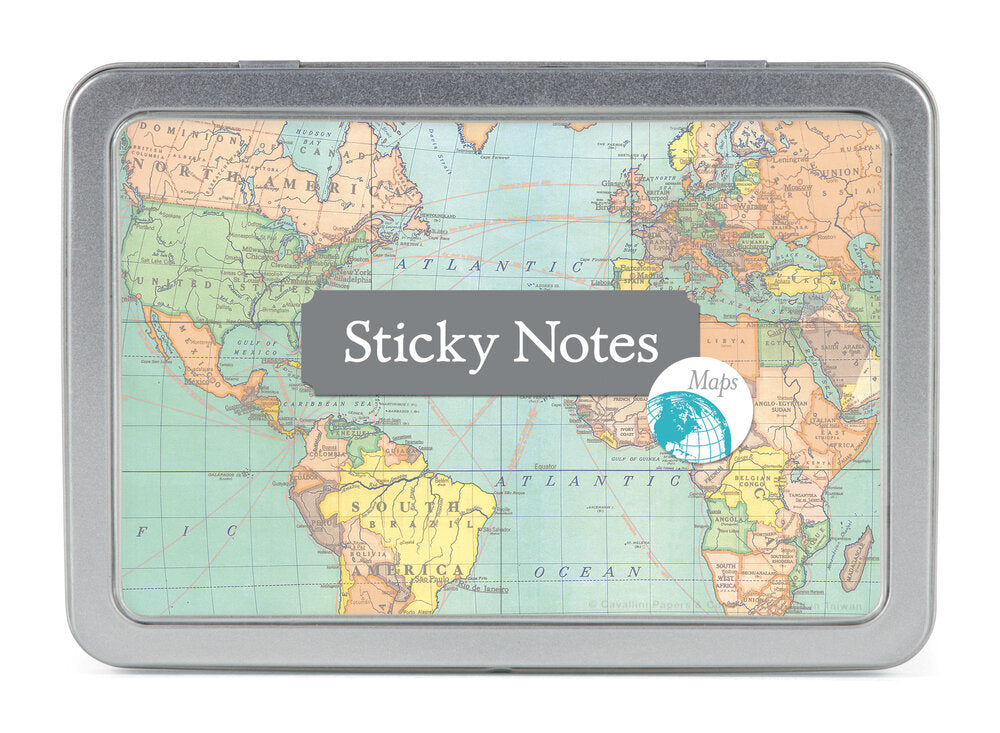 Maps Sticky Notes | Cavallini