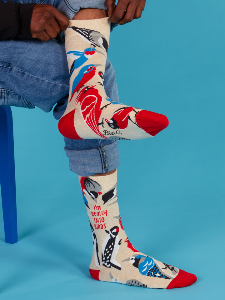 Blue Q | Men's Crew Socks | I'm Really Into Birds