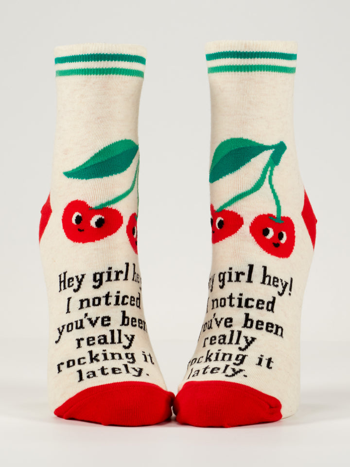 Blue Q | Women's Ankle Socks | Hey Girl Hey! I Noticed You've Been Really Rocking It Lately