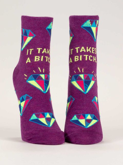Blue Q | Women's Ankle Socks | It Takes a Bitch. - Oscar & Libby's