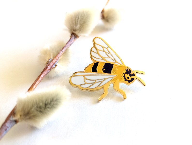 Honey Bee Enamel Pin  |Crystal Driedger Art - Oscar & Libby's