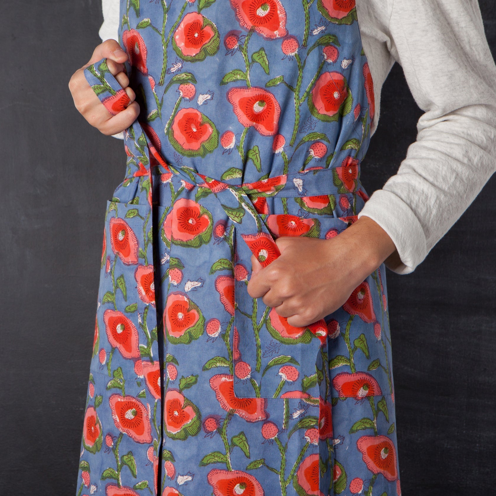 Poppy Block Print Apron | Danica Heirloom