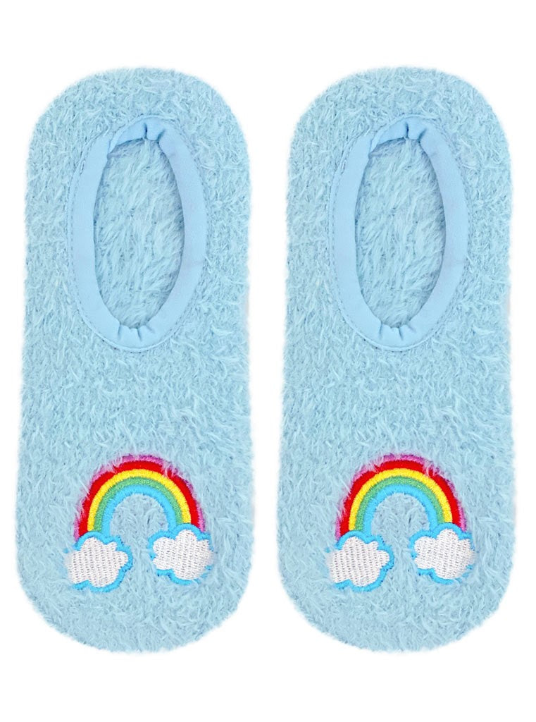 Fuzzy Slipper Socks | Rainbows