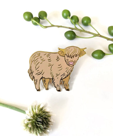 Highland Cow Enamel Pin | Crystal Driedger Art - Oscar & Libby's