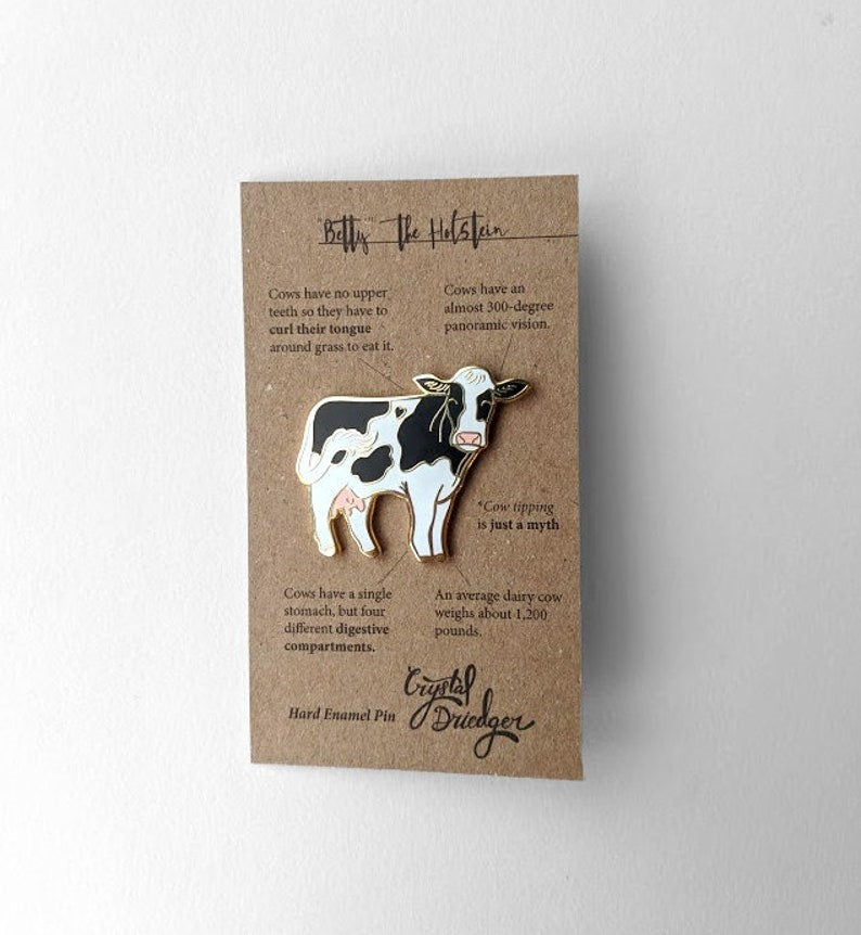 Holstein Cow Enamel Pin | Crystal Driedger Art - Oscar & Libby's
