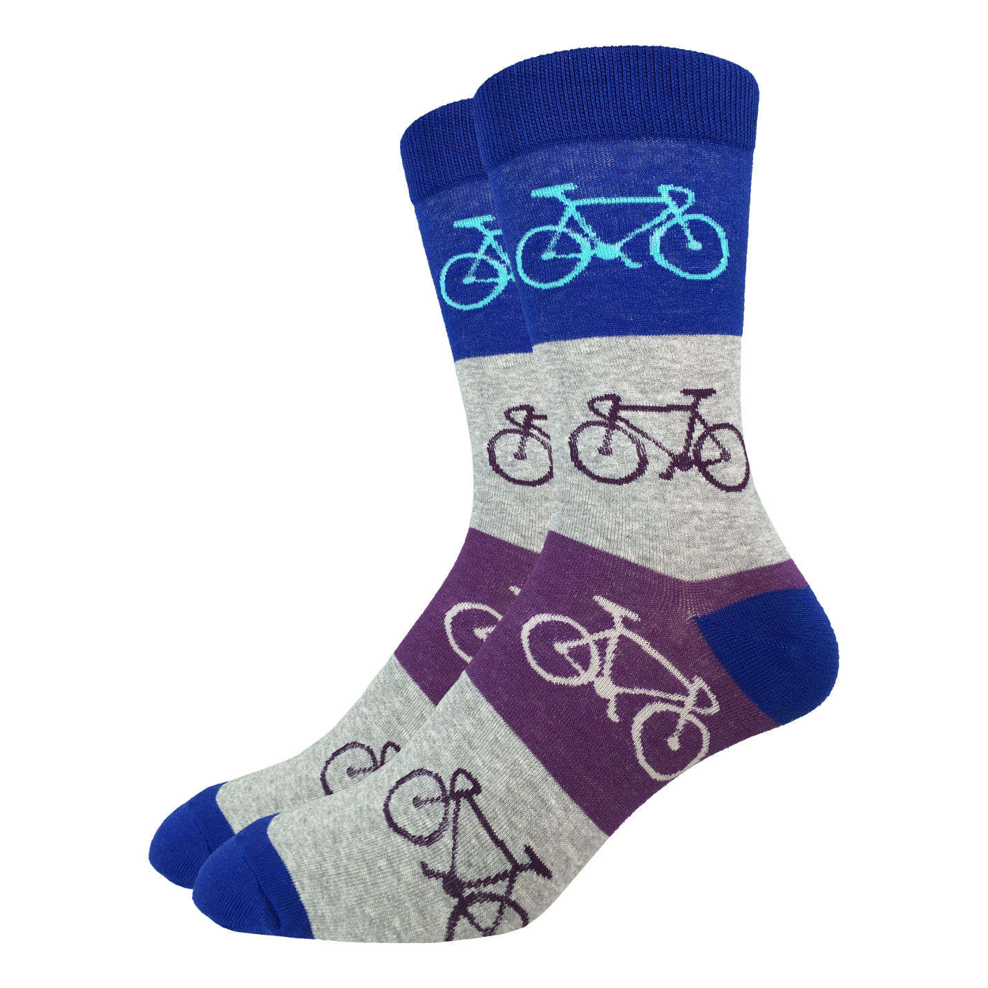 Good Luck Sock | Men's Crew | Blue & Grey Bikes Good Luck Sock - Oscar & Libby's