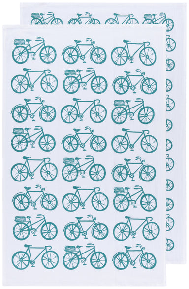Bicycles Floursack Dish Towels Set of 2 | Now Designs Danica - Oscar & Libby's