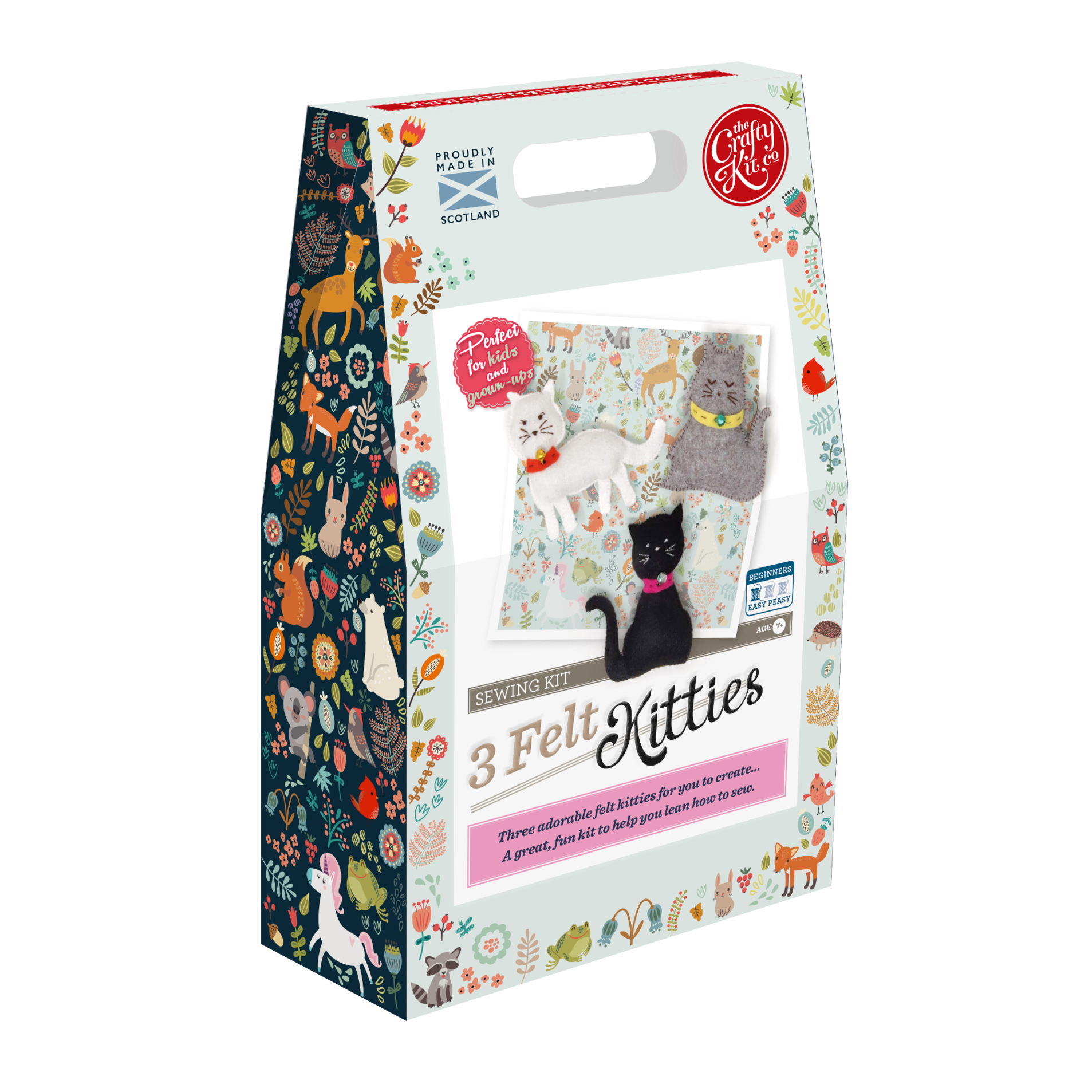 3 Felt Kitties Sewing Kit The Crafty Kit Co. - Oscar & Libby's