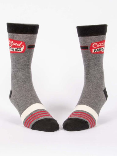 Blue Q | Men's Crew Socks | Certified Pain In The Ass Blue Q - Oscar & Libby's