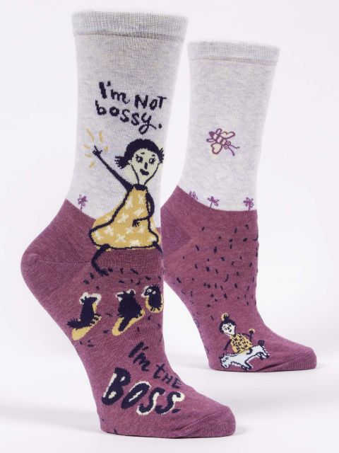 Blue Q | Women's Crew Socks | I'm Not Bossy I'm The Boss Blue Q - Oscar & Libby's