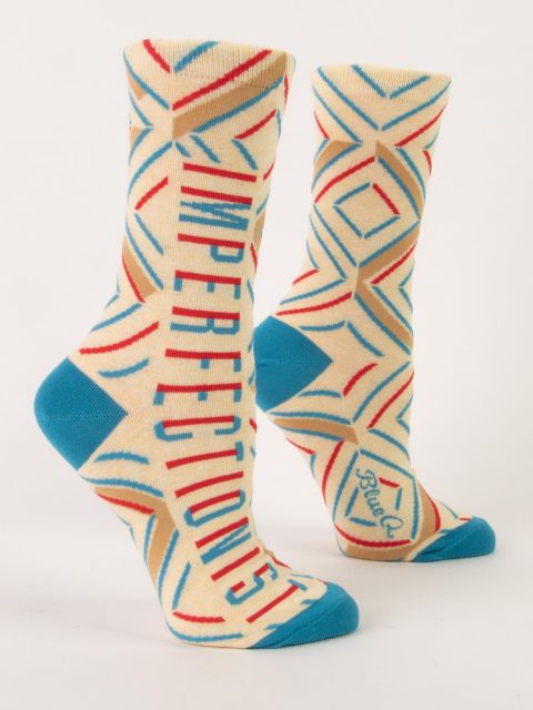 Blue Q | Women's Crew Socks | Imperfectionist Blue Q - Oscar & Libby's
