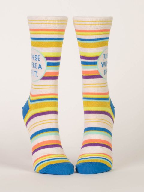 Blue Q | Women's Crew Socks | These Were A Gift Blue Q - Oscar & Libby's