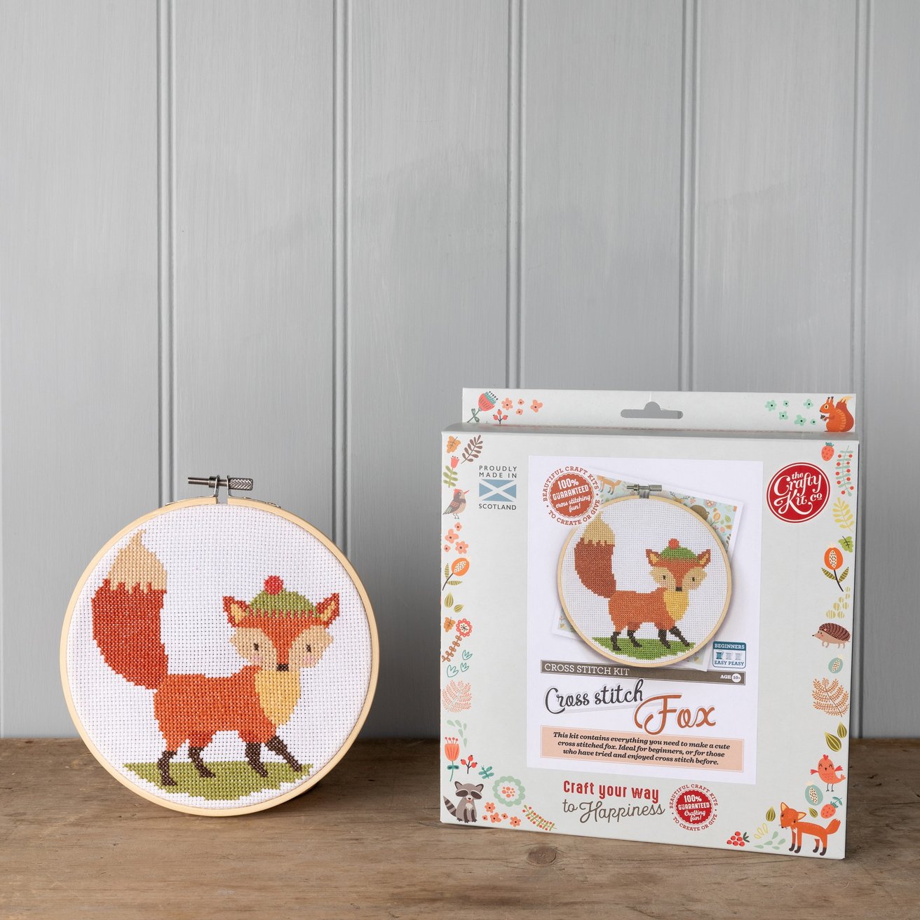 Fox Cross Stitch Kit The Crafty Kit Co. - Oscar & Libby's