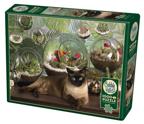 Cobble Hill | Terrarium Cat 1000 piece puzzle Cobble Hill - Oscar & Libby's