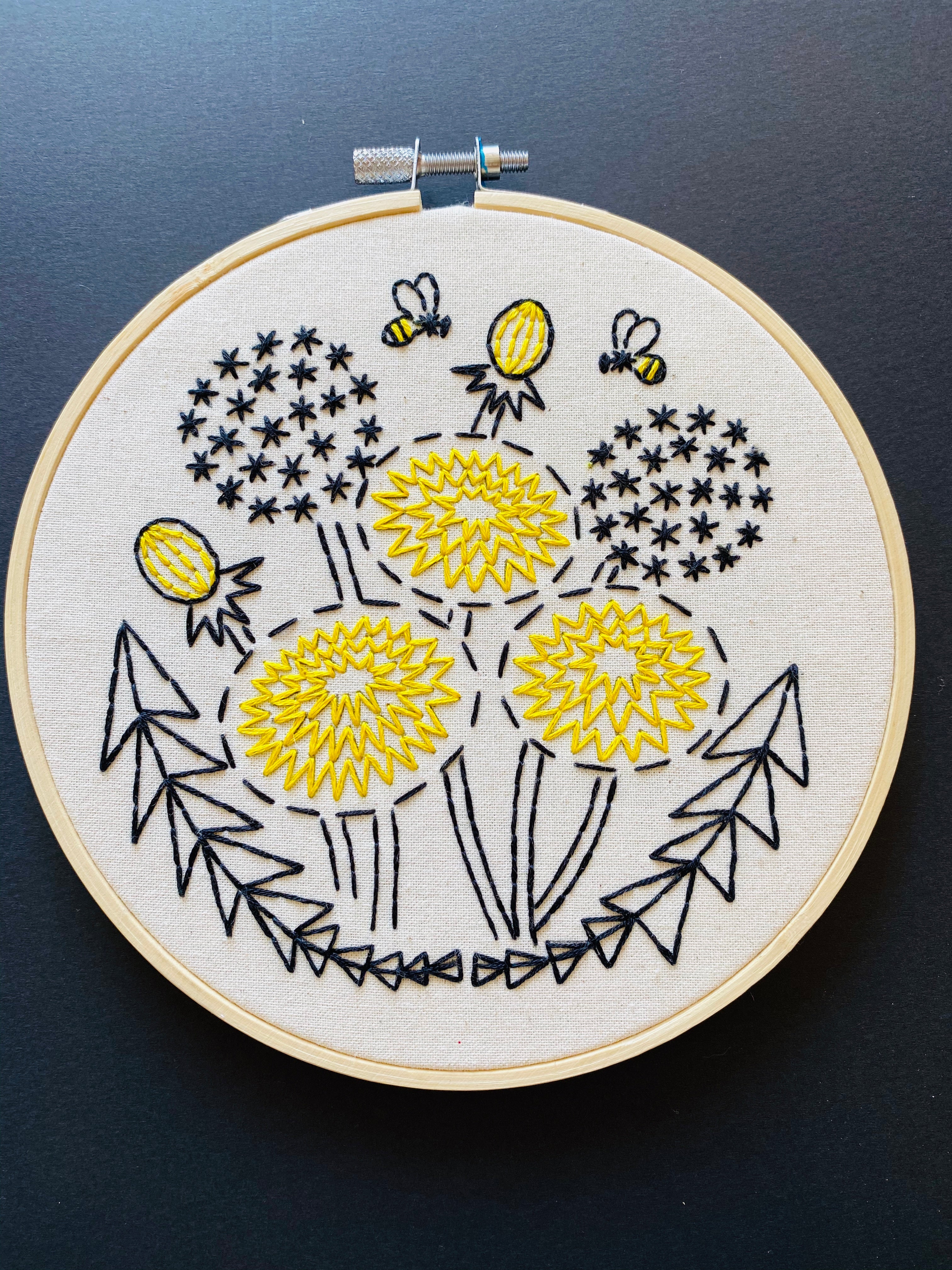 Embroidery Kit | Bee Kind, Dandelion Hook, Line & Tinker - Oscar & Libby's