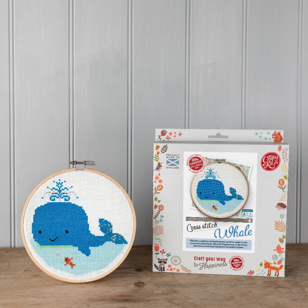 Whale Cross Stitch Kit The Crafty Kit Co. - Oscar & Libby's