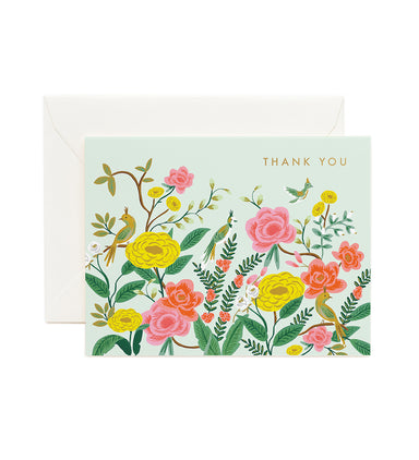 Pink & Yellow Birds Thank You Card | Rifle Paper Rifle Paper Co - Oscar & Libby's