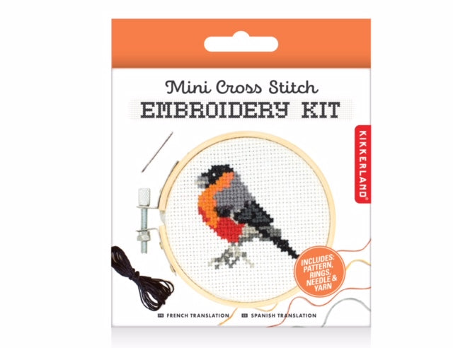 Mini Cross Stitch Embroidery Kit - Bird Kikkerland - Oscar & Libby's