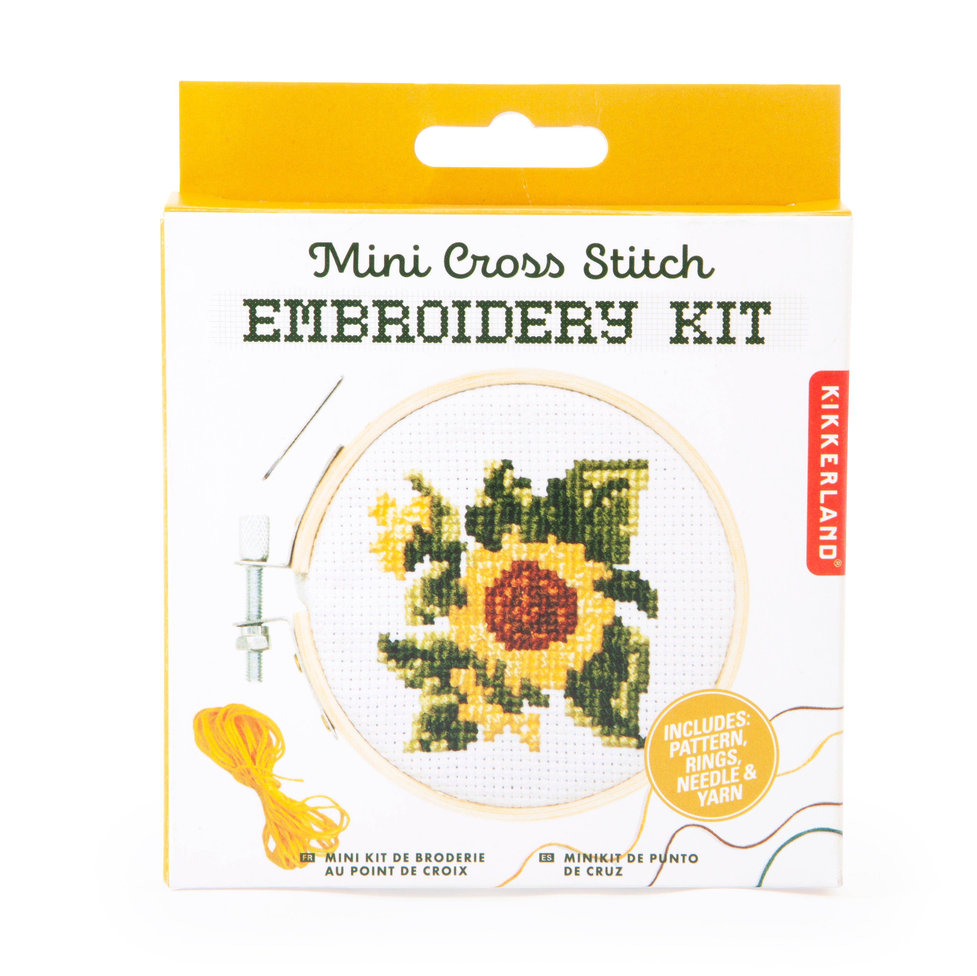 Mini Cross Stitch Embroidery Kit - Sunflower Kikkerland - Oscar & Libby's
