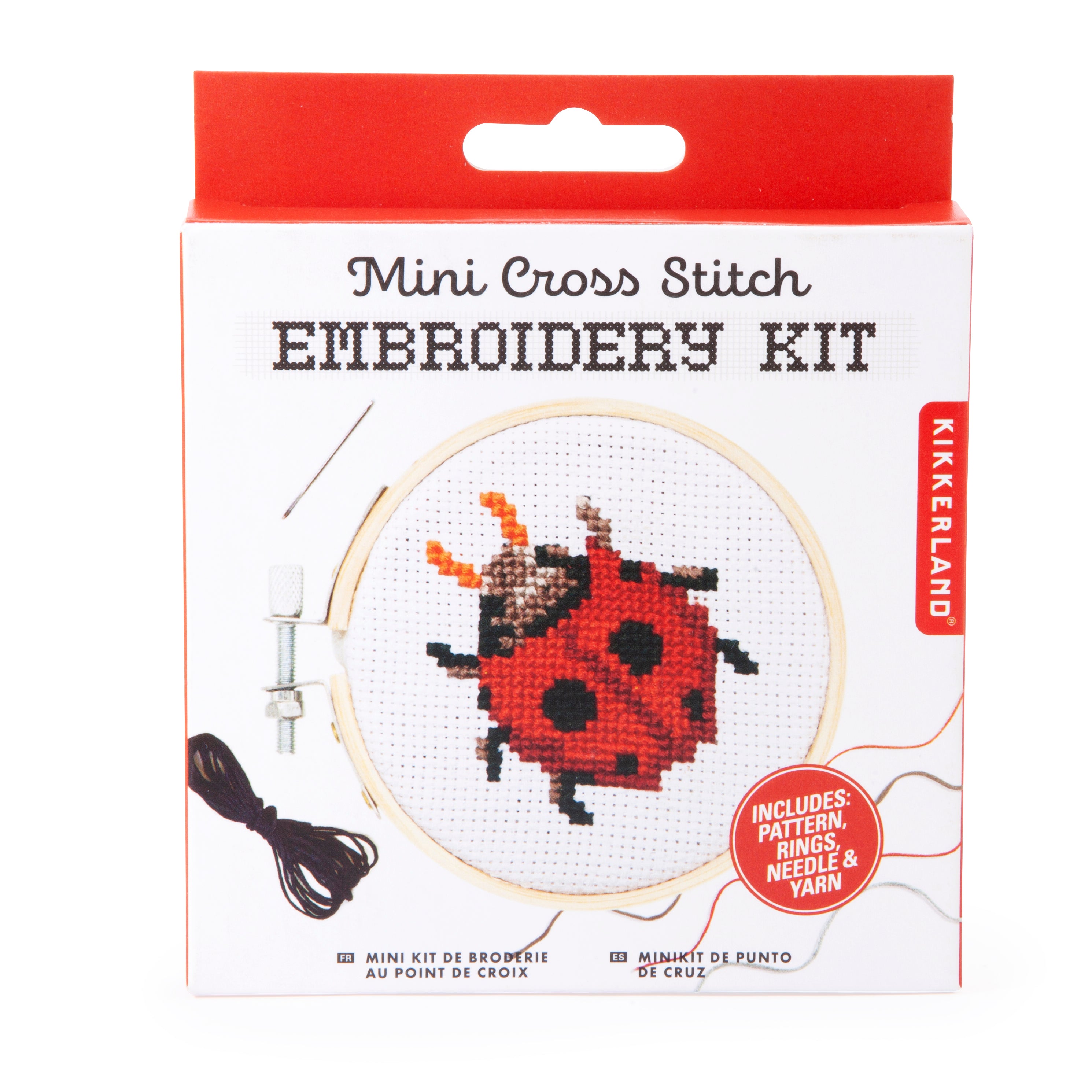 Mini Cross Stitch Embroidery Kit - Ladybug Kikkerland - Oscar & Libby's