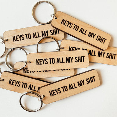 Knotty Design Co. Wooden Key Chain | Keys To All My Shit Knotty Design Co. - Oscar & Libby's