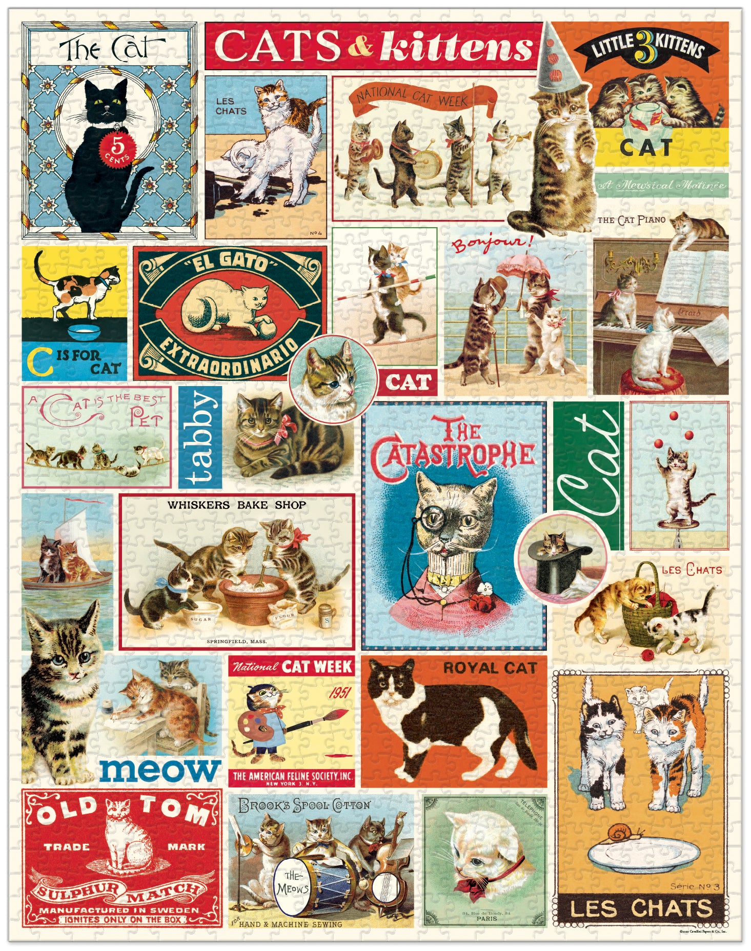 Cavallini & Co | Cats & Kittens 1000 piece puzzle Cavallini & Co - Oscar & Libby's