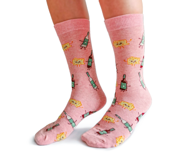 Uptown Sox | Women's Crew | Wine & Cheese Uptown Sox - Oscar & Libby's