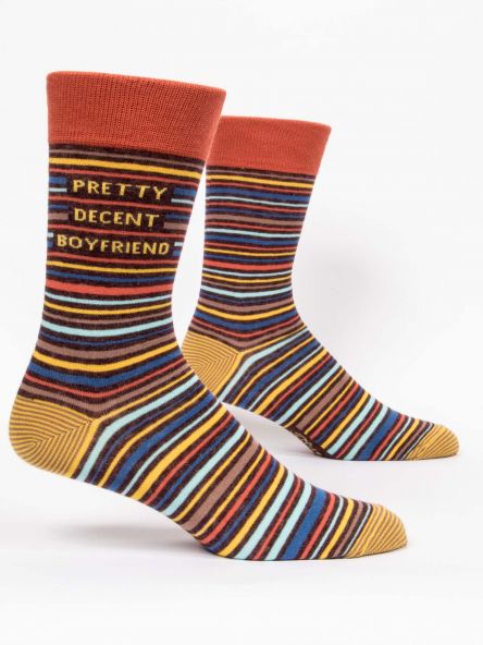 Blue Q | Men's Crew Socks | Pretty Decent Boyfriend Blue Q - Oscar & Libby's