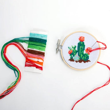 Mini Cross Stitch Embroidery Kit - Cactus - Oscar & Libby's