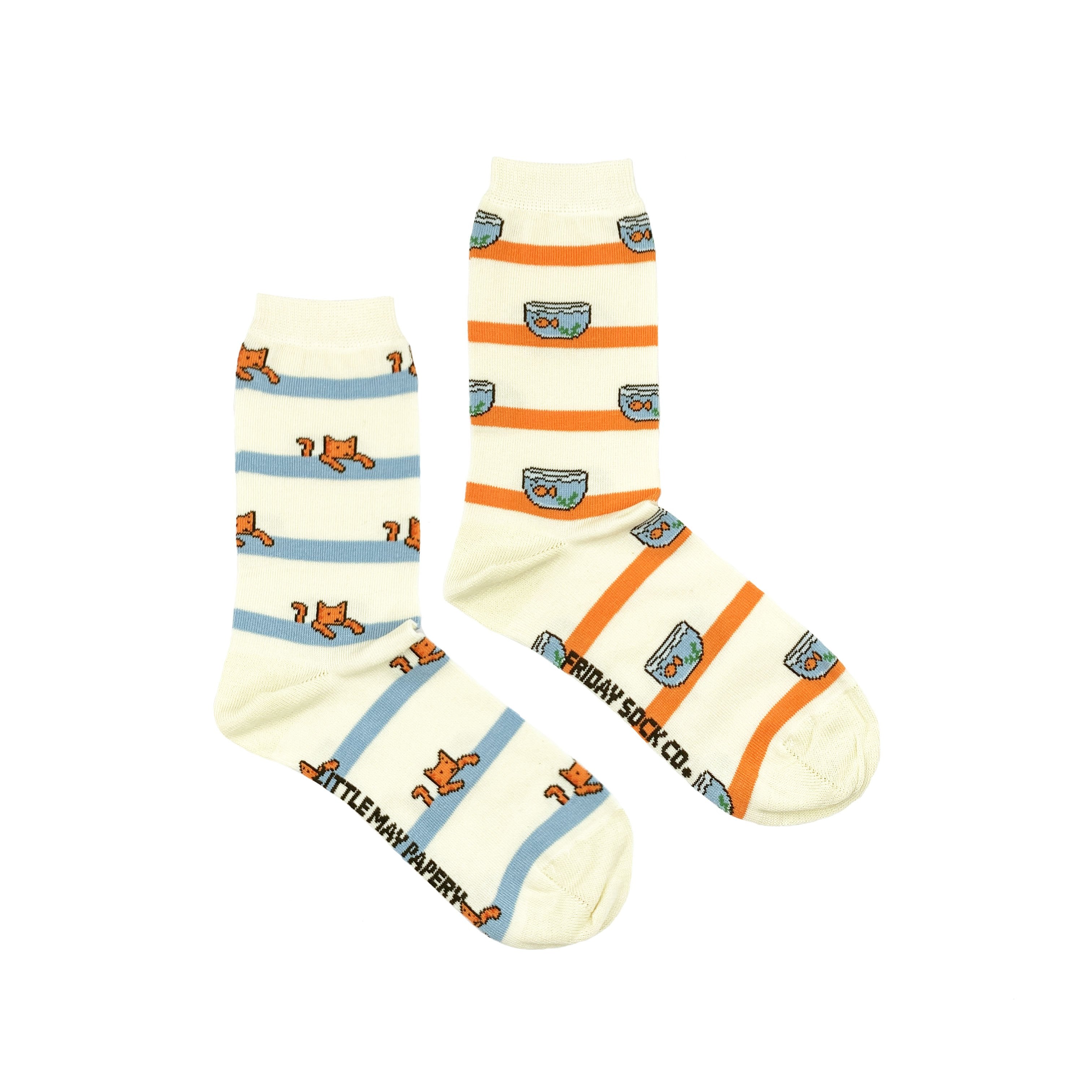 Friday Sock Co. |  Women's Socks | Cat & Fish Bowl Friday Sock Co. - Oscar & Libby's
