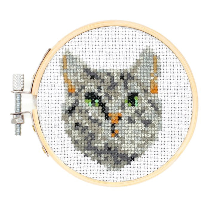 Mini Cross Stitch Embroidery Kit - Cat - Oscar & Libby's