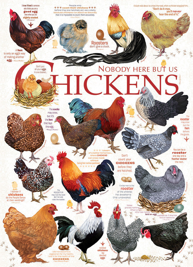 Cobble Hill | Chicken Quotes 1000 piece puzzle Cobble Hill - Oscar & Libby's