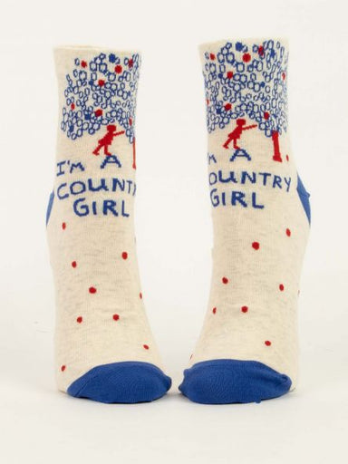 Blue Q | Women's Ankle Socks | Country Girl Blue Q - Oscar & Libby's