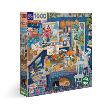 Eeboo | Blue Kitchen 1000 piece puzzle - Oscar & Libby's