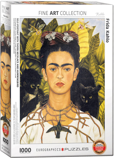 Eurographics | Self Portrait with Thorn Necklace and Hummingbird by Frida Kahlo 1000 piece puzzle Eurographics - Oscar & Libby's
