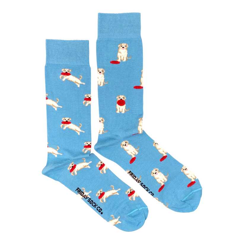 Friday Sock Co. |  Men's Socks | Dogs with Frisbees - Oscar & Libby's