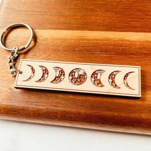 Knotty Design Co. Wooden Key Chain | Moon Phases - Oscar & Libby's