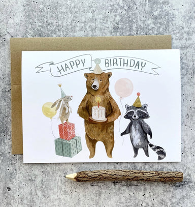 Birthday Bear Card | Little Pine Artistry - Oscar & Libby's