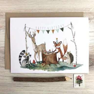 Woodland Birthday Card | Little Pine Artistry - Oscar & Libby's