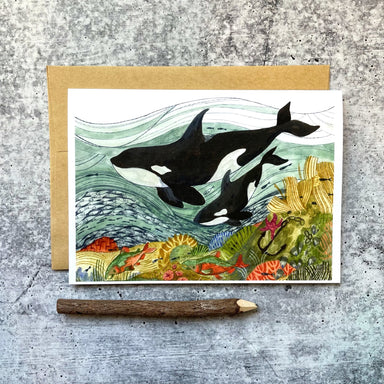 Orcas Card | Little Pine Artistry - Oscar & Libby's