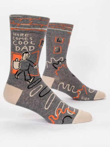 Blue Q | Men's Crew Socks | Here Comes Cool Dad Blue Q - Oscar & Libby's