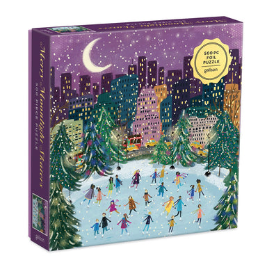 Galison | Merry Moonlight Skaters 500 piece puzzle Gallison - Oscar & Libby's